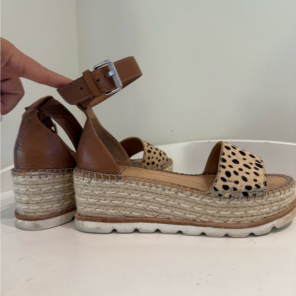 Dolce Vita Tan and Black Espadrille Wedges - Picture 3 of 3